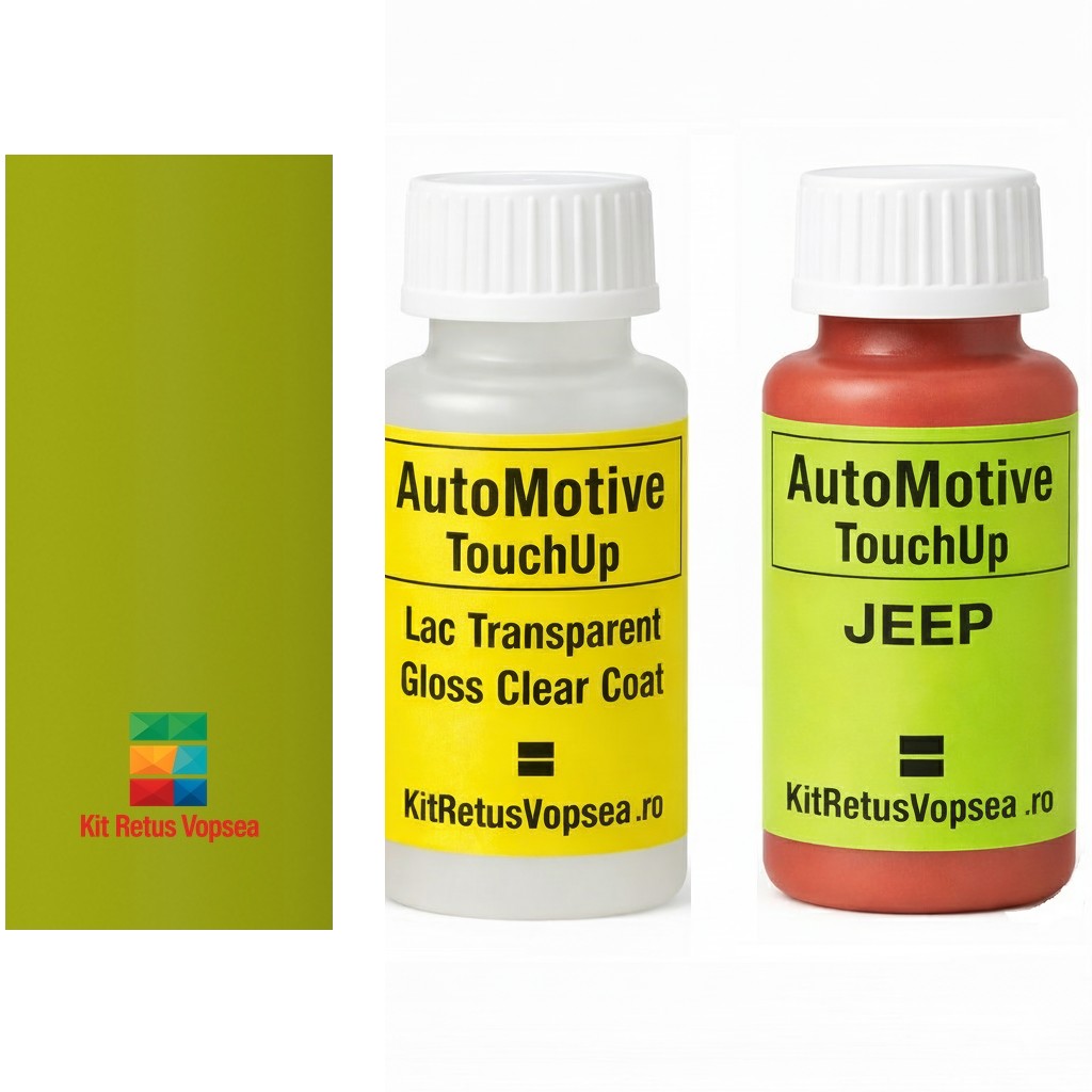 Kit corector vopsea cu pensula Jeep Compass JP95:RF2 (Nitro Yellow Green), JP95:RF2, CHA95:RF2, F2, PF2, QF2, RF2, F2/RF2