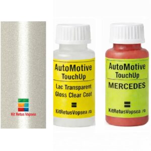 Kit corector vopsea cu pensula Mercedes E-Klasse MB049/MB (Designo-magno Kaschmirweiss (Matt Body)), MB049/MB, 0049, 049, DB049, DB049/MB